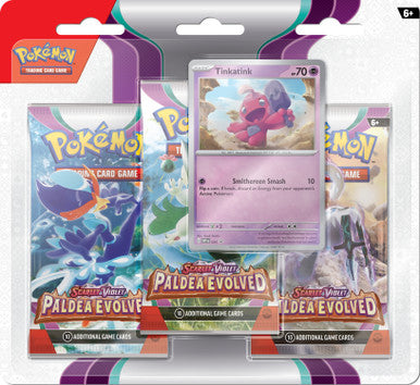 Pokemon Paldea Evolved 3 Pack Blister Tinkatink