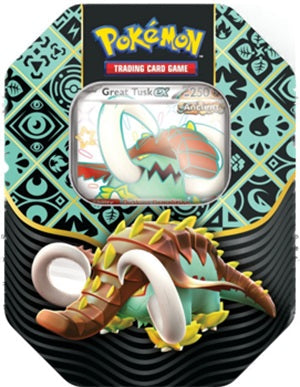 Pokemon Paldean Fates Great Tusk Ex Tin