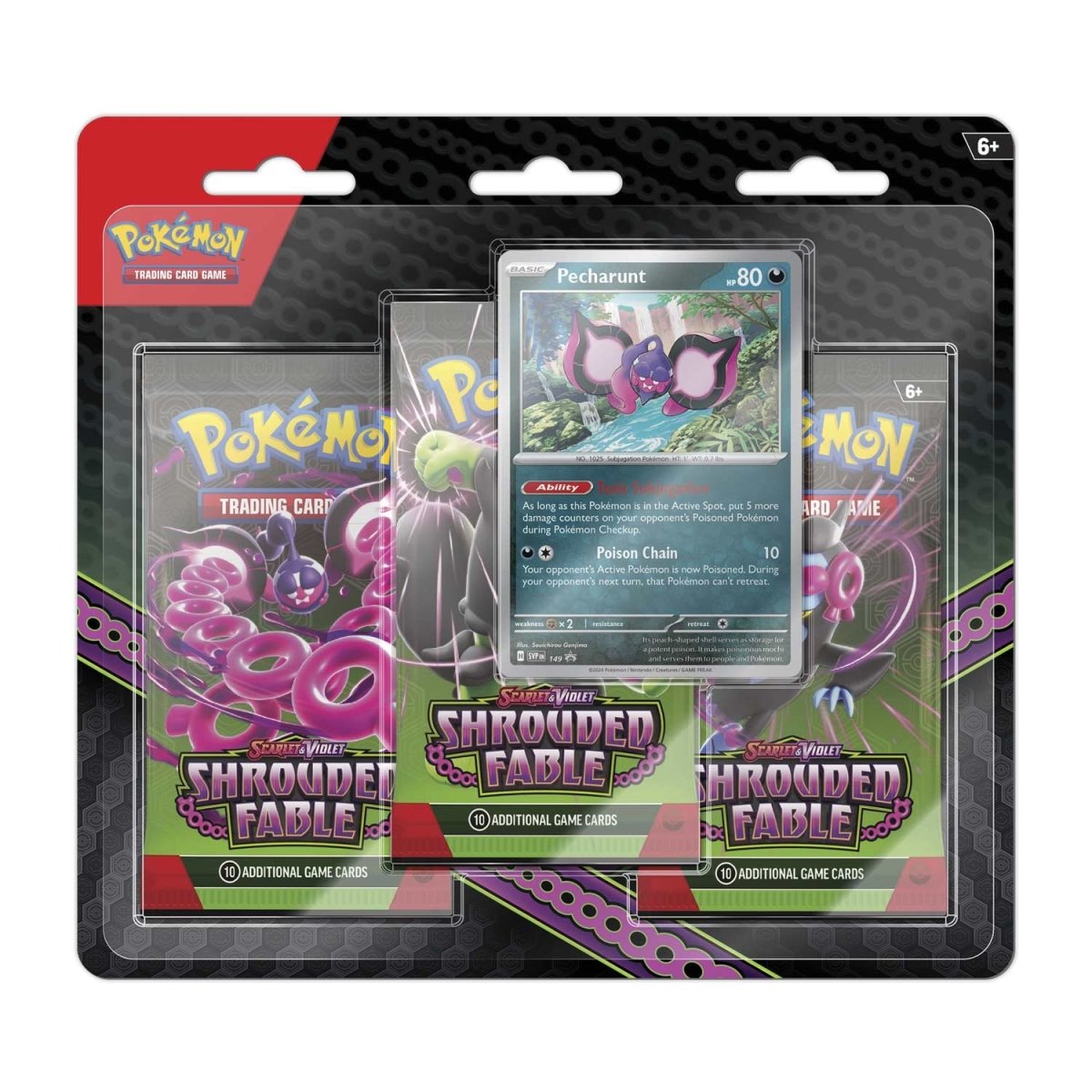 Pokémon TCG: Shrouded Fable 3 Booster Packs & Pecharunt Promo Card